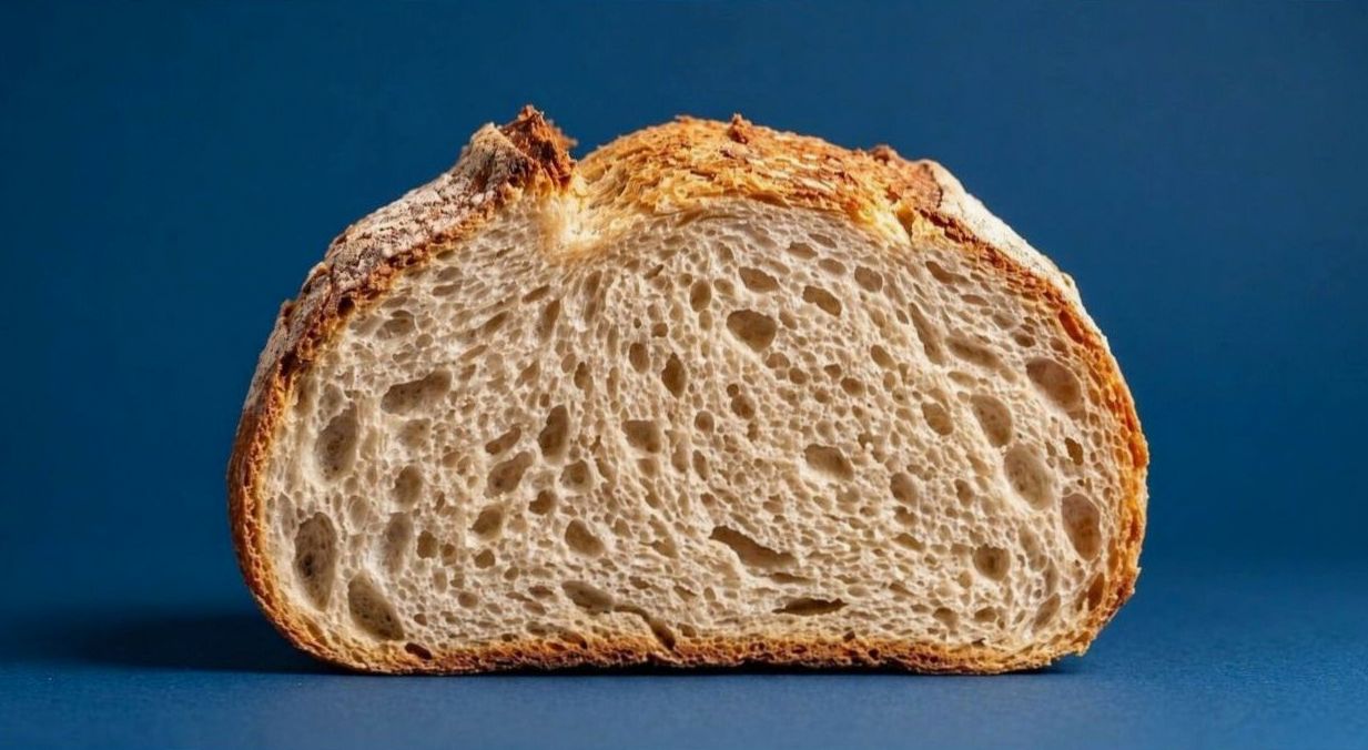 Sliced artisan sourdough bread
